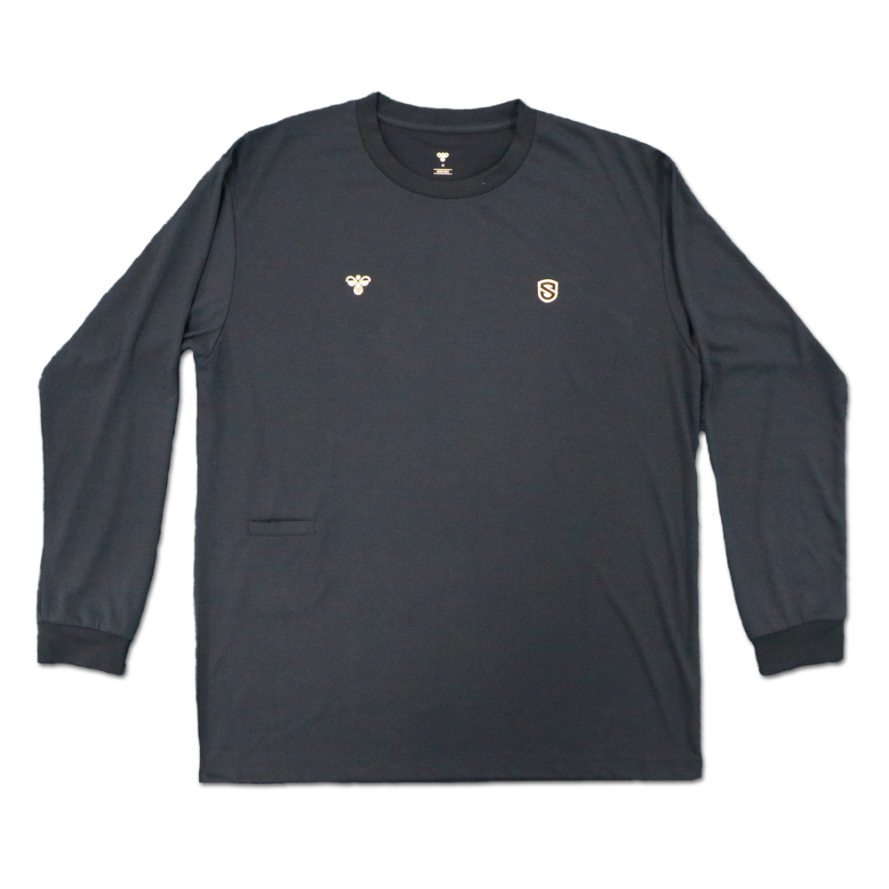 【hummel】エンブレム刺繍ワッペン 長袖Tシャツ