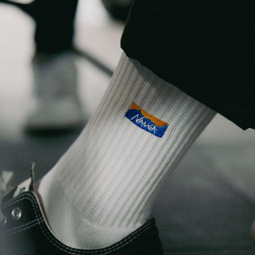 NANGA x Shiga Lakes LOGO EMBROIDERED RIBBED SOCKS SET