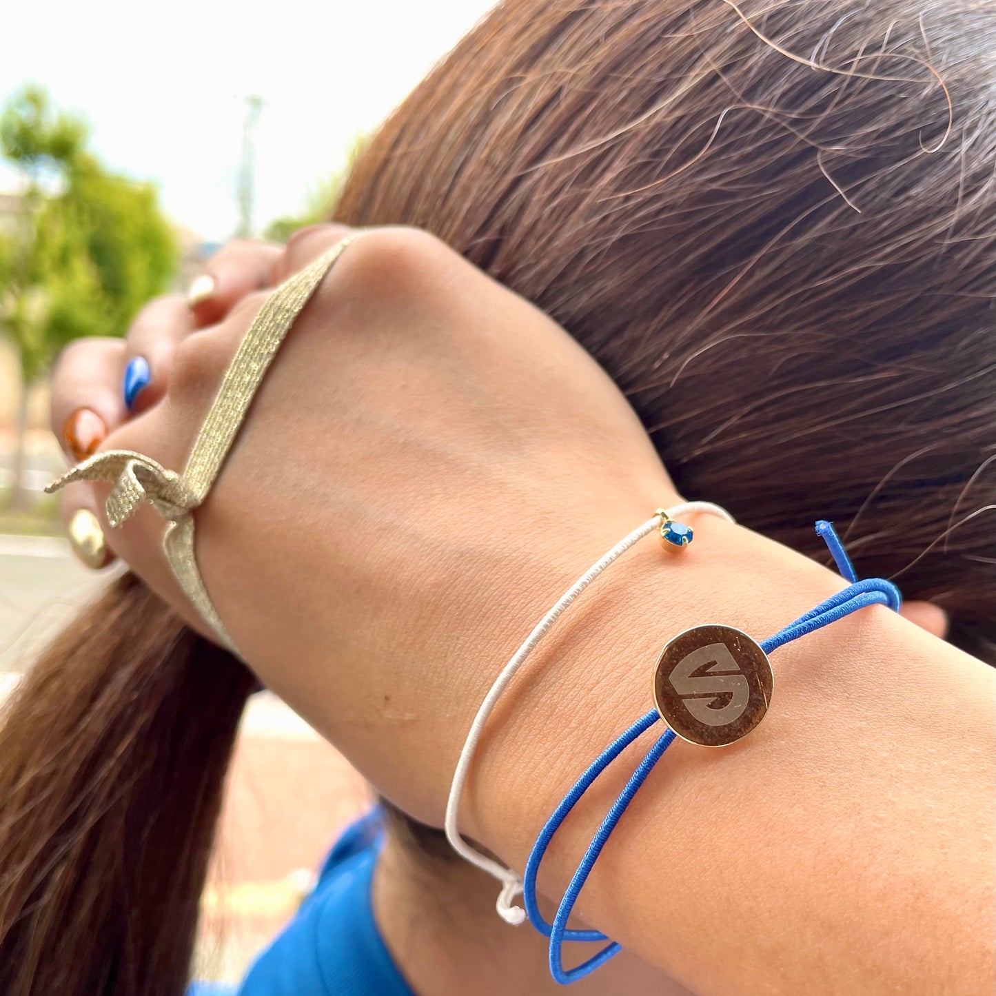 エンブレムチャーム付き・セットゴムブレスレット