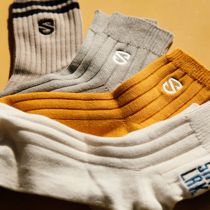 [Socks Shop Collaboration] [Women's] 2-line S embroidered ribbed socks