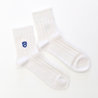 【靴下屋コラボ】【メンズ】エンブレム刺繍太リブソックス(25~27cm)